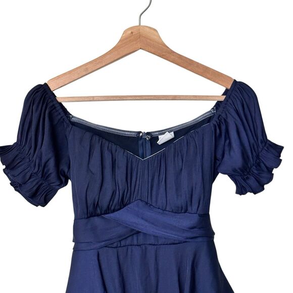 Selfie Leslie Linka off shoulder tie back coquette blue 8 - Picture 5 of 13